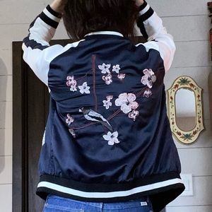 Reversible silk bomber jacket- Y2K vintage